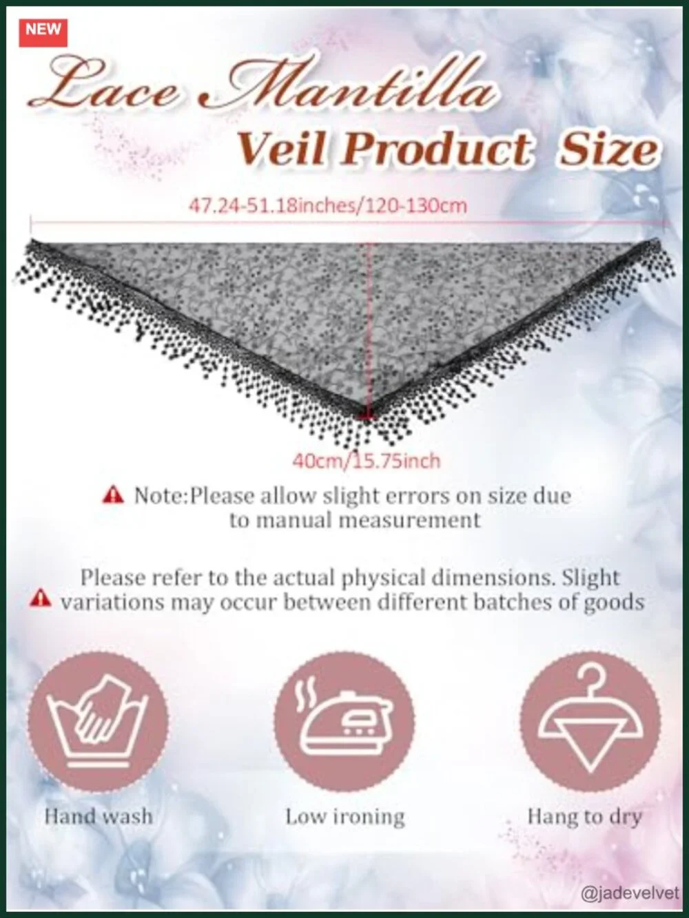 Triangle Lace Mantilla Veil for Church - Soft & Stretchy Scarf